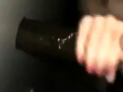 Amateur girl sucks and fucks BBC at Gloryhole