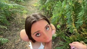 sloppy deepthroats, blowjob and balls licking in the forest - luna doll