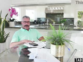 Latin stepdaughter provoking her stepdad with vids and fotos