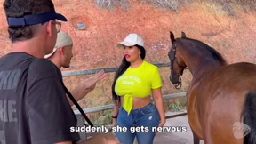 The mare got sick and the vets fuck the busty, big ass Latina owner until she squi...