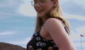 nerdy brunette teen gets fucked on a pick-up truck
