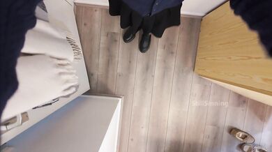 Nylon sock stuffed full of my Latina footjob cream