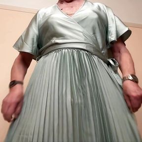 Enjoying wearing my pleated dress.