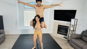 First Time Ever Topless Lift And Carry Featuring Jazmine Cruz And Paulie Short