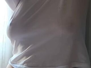 Stepmother sees stepson and gets slutty and ends up masturbating with the bedroom door open.