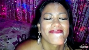 cum shots compilation of asian brunette maxine being facialized!