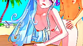 Wet Beach Fuck Busty Anime Goddess Gets Big Dick Creampie Orgasm