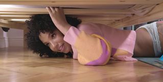 Horny White Stud Pound Phat Bottomed Ebony Teen Who Stuck Under The Bed