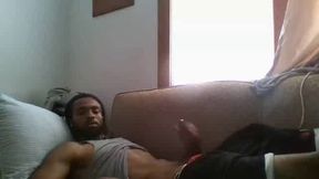 Big Black Cock Masturbating to Porn