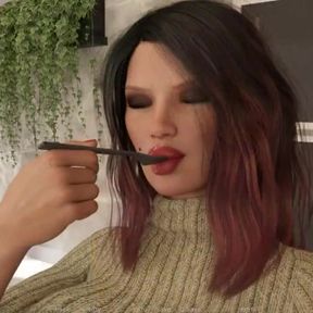 Thirsty for my guests: lunch in restaurant with two girls ep 12