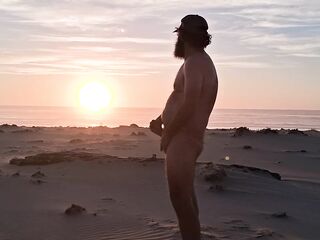 Jacking off at Sunset