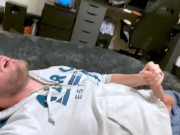 Gaymer Jerks Off in Game Room and Licks His Own Cum