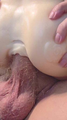 Chubby Daddy with realalistic pocket pussy   Clip 1