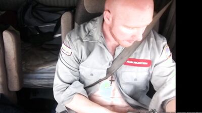 GINGER TRUCKER JERKS WHILE HE DRIVES - THOR JOHNSON