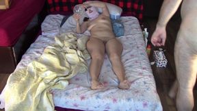 Hot amateur couple foreplay in the bedroom.