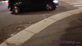Public Sex Caught - Sexy Teacher Jerks Me off and Sucks My Cock on Busy Street - Misscreamy