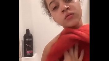 Redbone lightskin huge tits big tits pierced periscope selfie shower