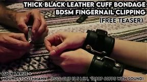 Dark Leather Cuffs BDSM Fingernail Clipping Bondage