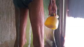 I saw my student big monster cock while he was bathing and mastrubation in bathroom