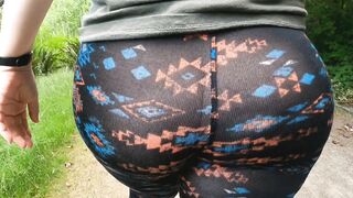 Outdoor Park View Thru Pants Fat Ass milf