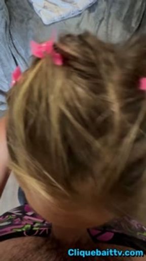 After Class BlowJob At My Neighbors House Face Full of Cum