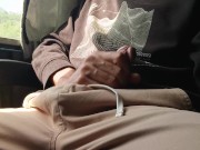 Hot Guy Stroking His Big Cock in a Crowded Bus While Trying Not to Get Caught