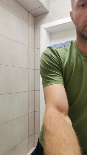 Home masturbation in bathroom