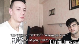 LatinoJuice.com - College dude Benja squeezed my balls and cock so I can cum on his p