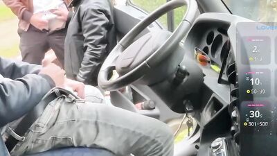 Mature Homosuckers Cruise the Freeway with Their Big Cocks in Wild Outdoor Action