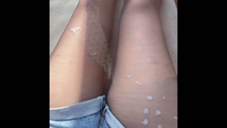 cum on black nylon compilation