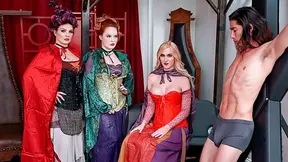 Fucking hell three horny older women corner me after I light that creepy candle on Halloween night