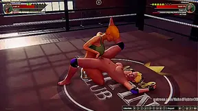 Karen Krush Dominates Christina in Busty Hentai Fighting Fantasy