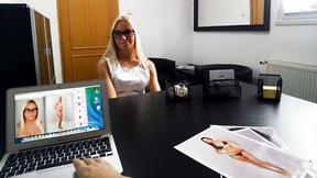 ”Blond Asking for Fashion Model Job”