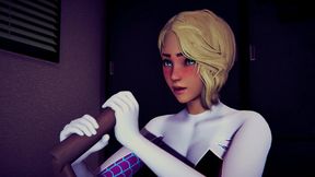 Gwen jerks off your cock until you cum