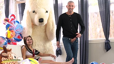 BTS of the scene: (WET) Submissive Italian Teen Bambolina first time Anal and Pee Drinking, Anal sex, Gape, rough sex, cum and Pee on open ass.