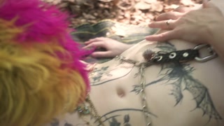 hot amateur outdoor threesome - fisting a lesbian fairy in the woods