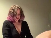 Curvy domme with a strap on pegs sub spouse in hotel room (MrsDommeRee)