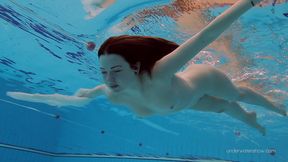 Tight brunette Russian babe Katy Soroka swims