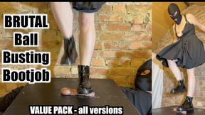 Boot Stomp Castration: Extreme CBT Trampling Shoejob under Gothic Mistress Dolores **VALUE PACK - all footage in 1 video** bootjob ballbusting stomping crushing trample cumshot hard heavy femdom bootjob