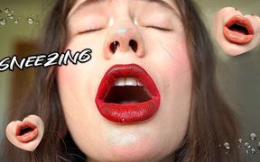 She Loses Control Powerful Wet Sneezes Right in Your Face
