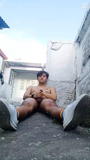 Asia Teen Guy Is Wanking On A Grave
