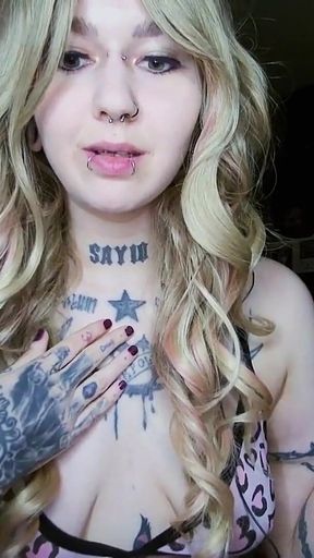 Sexy Alternative Blonde Drinking and Burping
