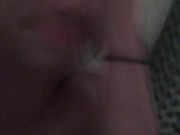 Transgirl Naked Showering;  Playing with My Non-Op Clit