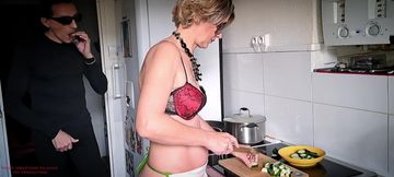Karina hard orgasm anal in the kitchen