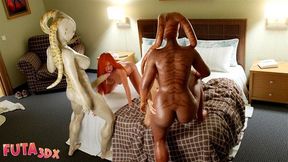 BIG DICKED FUTA ALIENS Fucking Hot Brunette And Redhead