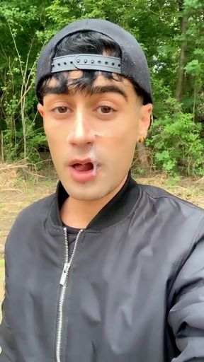 Walking Outdoor with Cum on Face - Cum Walk and Jerk off with Covered Face