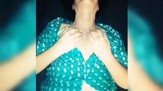 Bombshell vulgar old MILF having fun with her boobies...