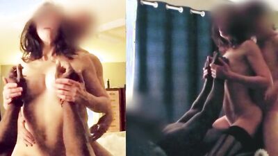 Cheating housewife is having MMF threesome in the hotel room