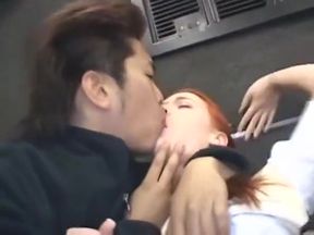 SPECTACLE Redhead Roughly Fucked in Public Bus Hardcore Sex