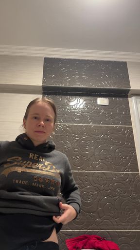 Hot Striptease in the Bathroom